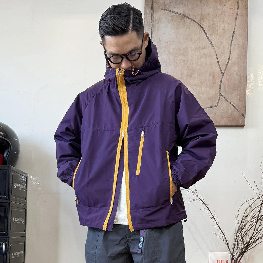 山系户外机能防水露营硬壳冲锋多口袋工装连帽宽松夹克外套男上衣