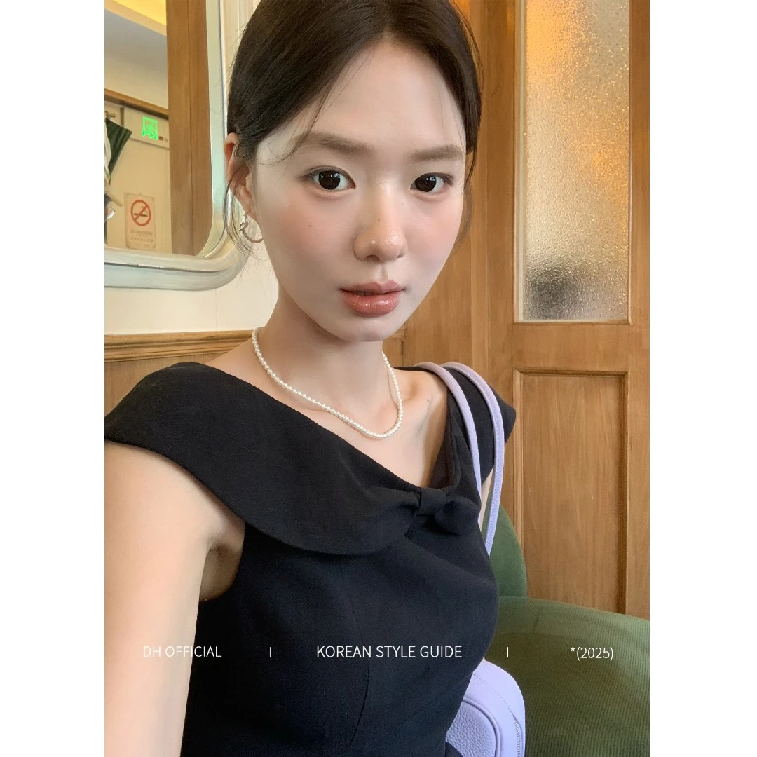 清 DH OFFICIAL 大花【卢浮画展 Louvre】天丝亚麻蝴蝶结领连衣裙