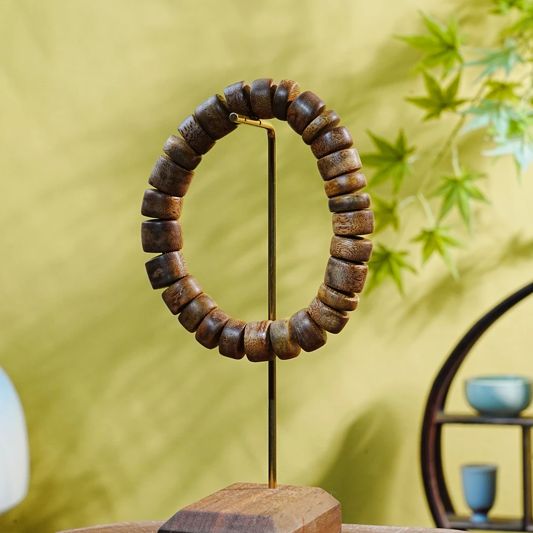 【收藏级】柬埔寨金丝老料浮沉香桶珠手串 31.1g 251111033 C