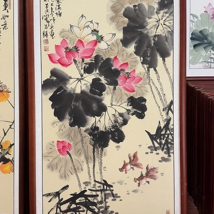 国画带框尺寸63*123厘米
