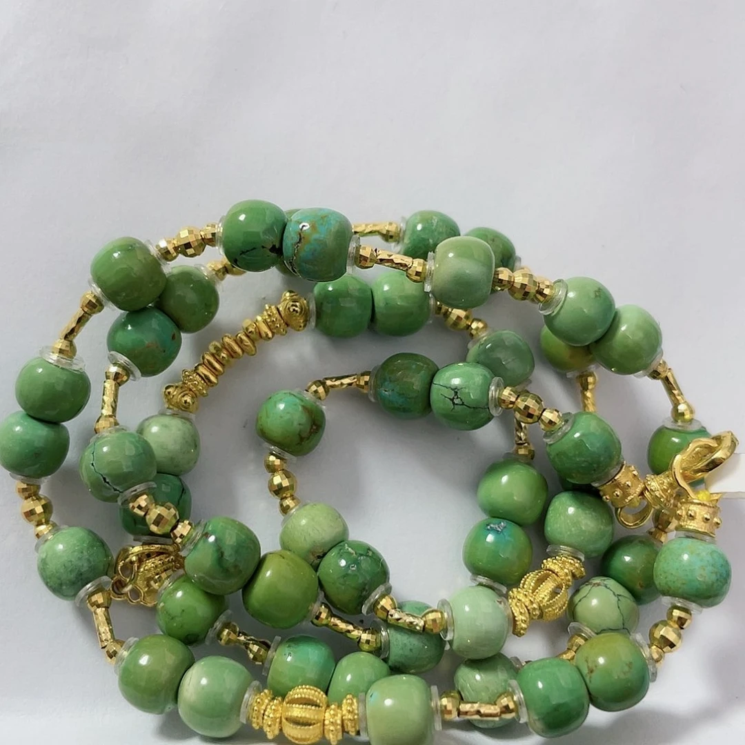 绿松石珠宝奇石18K金镶嵌