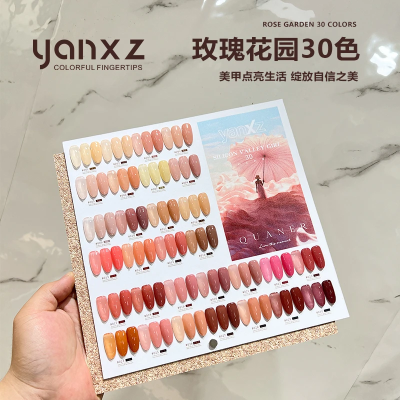 玫瑰花园30色2025年新款冰透色甲油胶蜜茶腮红梅紫美甲店专用套装