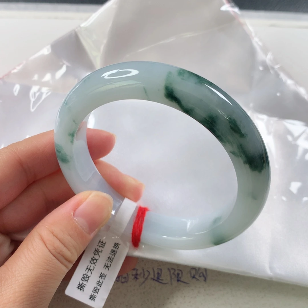 未镶嵌手镯翡翠 正圈飘花 需包容裂纹②①②