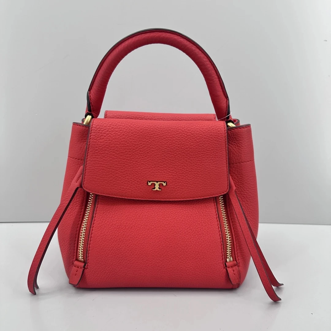 95新 TORY BURCH/汤丽柏琦 红色手提包 21*18*13cmE030418