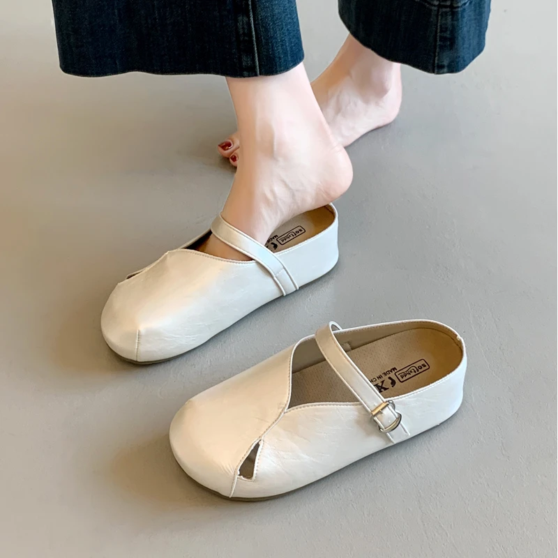 增高5cm穆勒勃肯鞋女2025春夏新款厚底小个子包头半拖鞋百搭凉拖