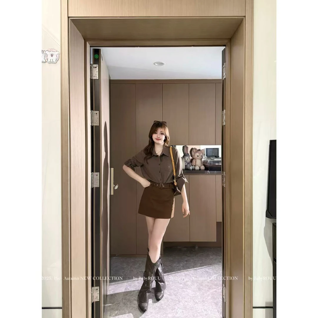 【暮色西雅图】温与柔0090#韩系复古气质慵懒松弛感洋气显瘦两件套