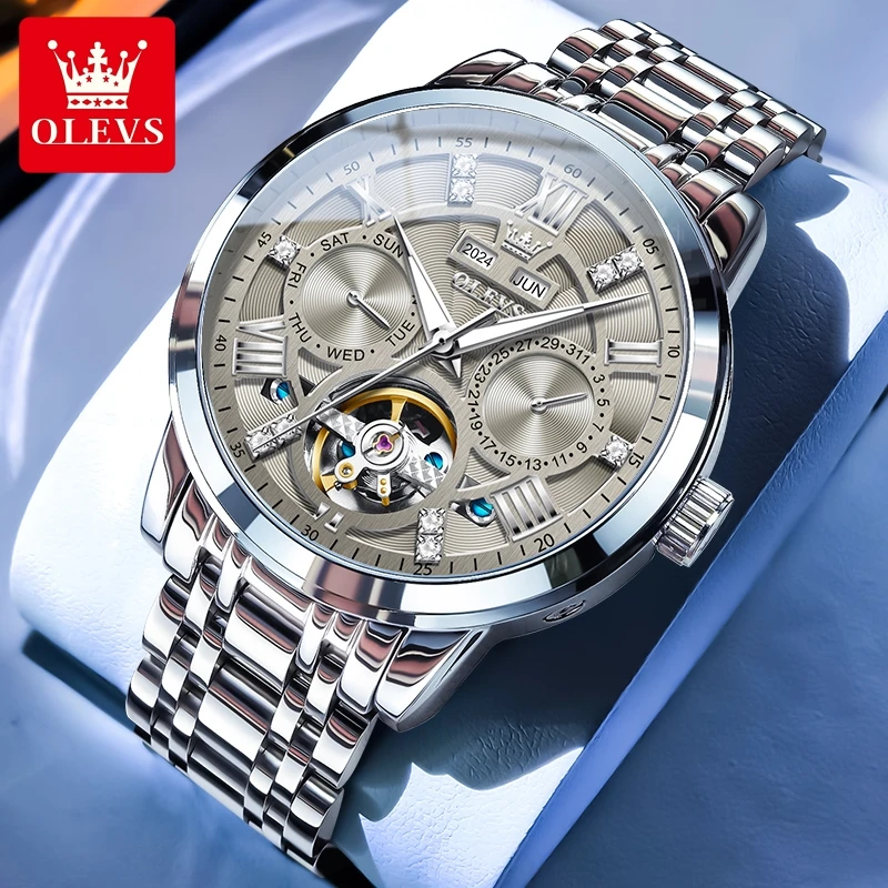 正品欧利时男款机械表全自动时尚潮流镂空男士腕表手表男防水夜光