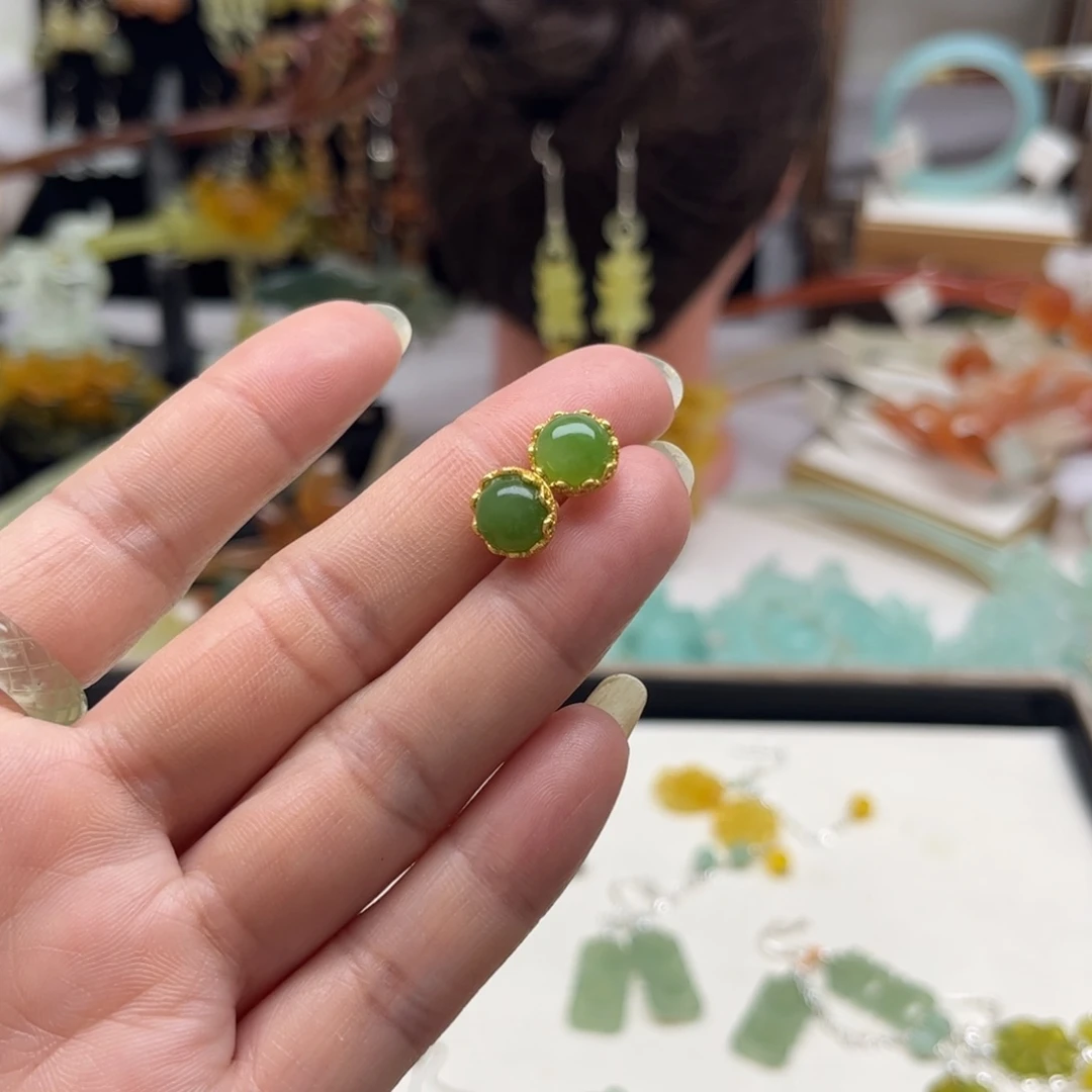 蛇纹石玉发饰合金