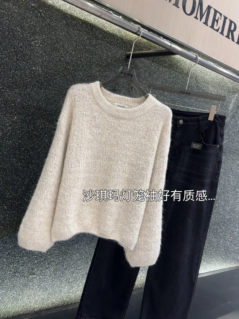 沙琪玛灯笼袖」！羊驼长毛小个子加厚时尚韩版针织毛衣女秋冬新款