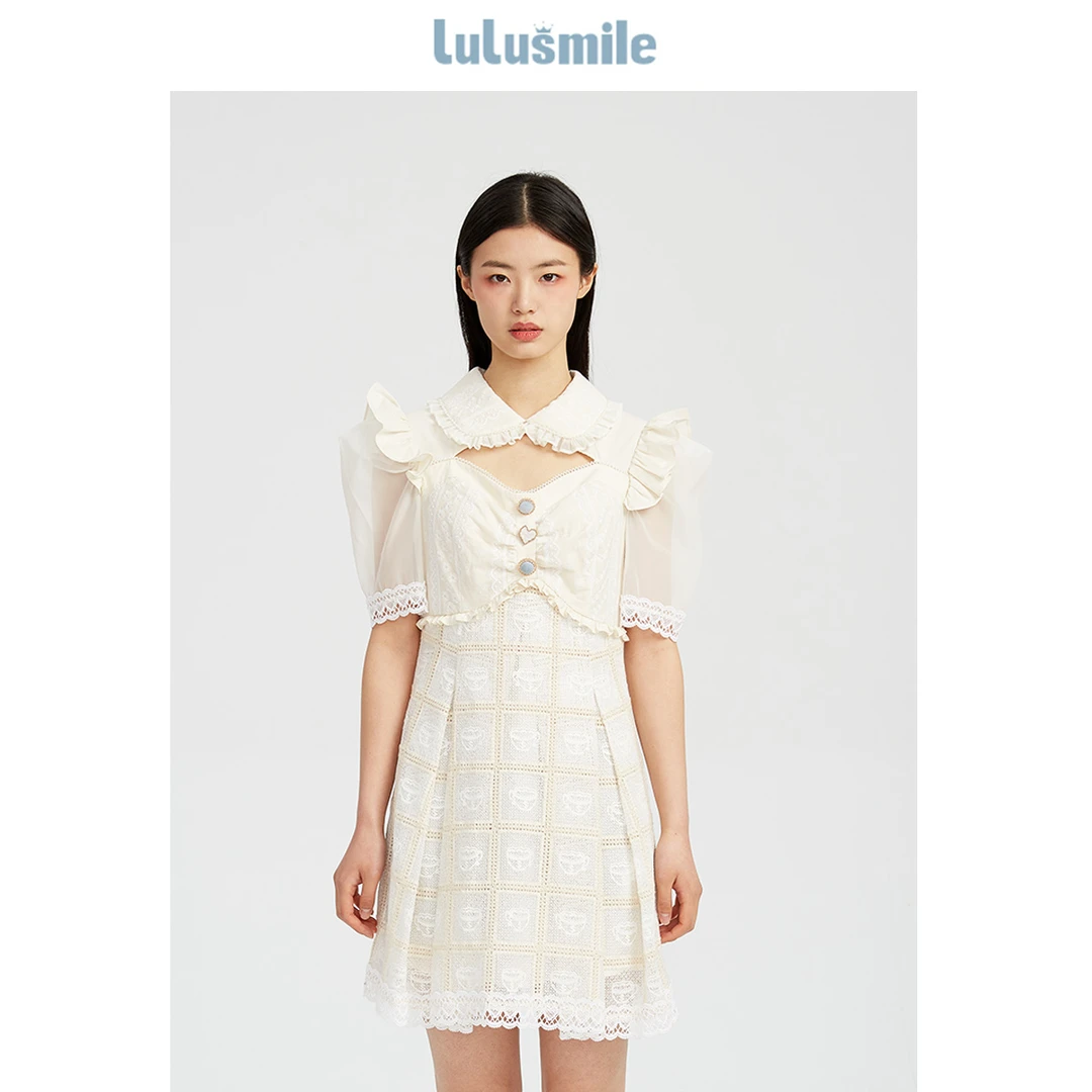 【高高甄选】lulusmile夏季泡泡袖公主连衣裙DNB5061装连衣裙