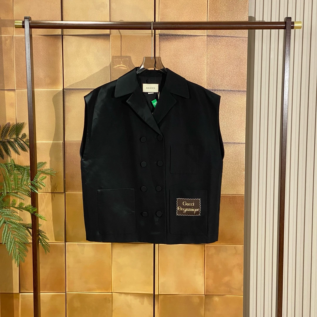 99新 GUCCI/古驰 Gucci黑色徽标logo马甲/44码/99新/28653