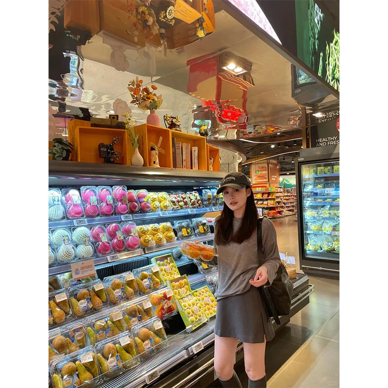 通勤简约风修身显瘦小众设计款长袖上衣气质时尚收腰a字半身裙女