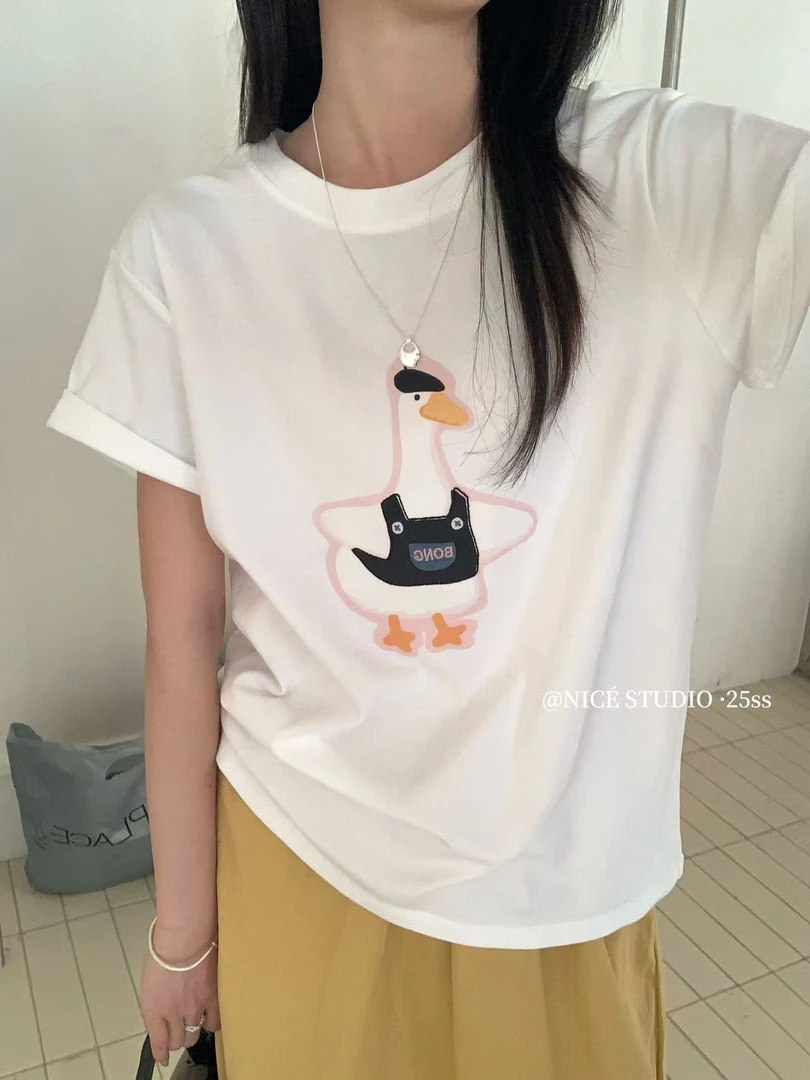 有货奶思家#08255夏季福利高品质小鸭子短袖上衣，衣长：60cm