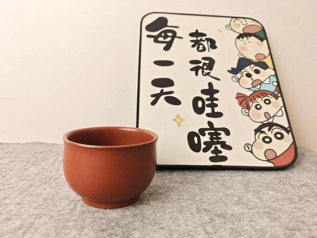 【一把砂器】宜兴原矿朱泥大红袍手工铃铛不倒翁主人杯160cc