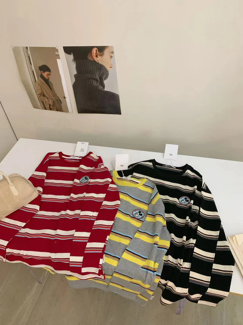 纯棉打底款长袖百搭套头