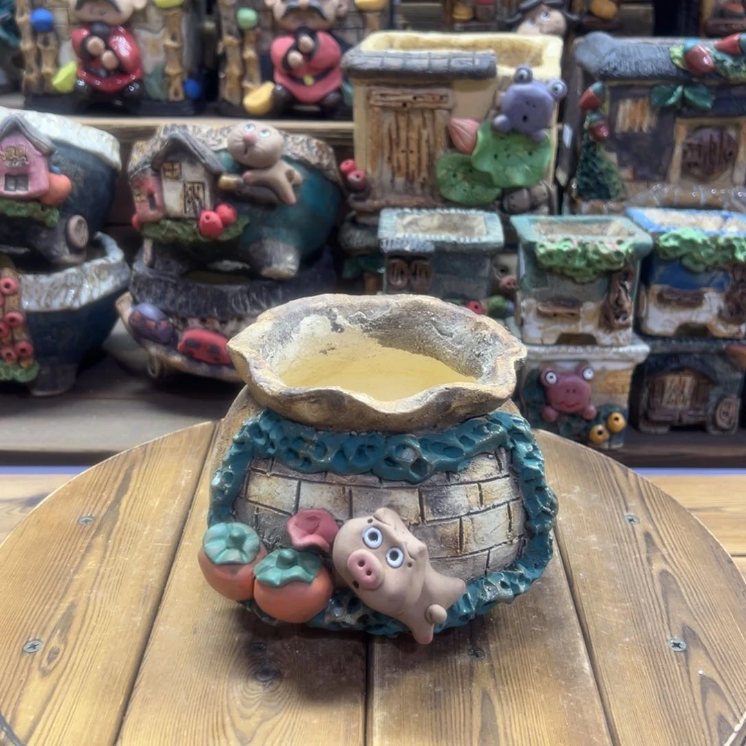 红陶嘻哈多肉花盆