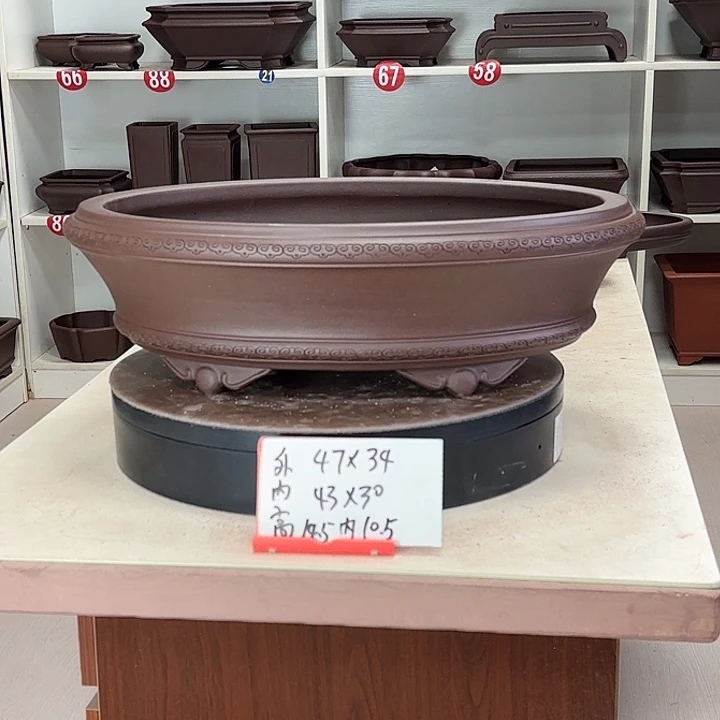 花盆紫砂祥云椭圆大