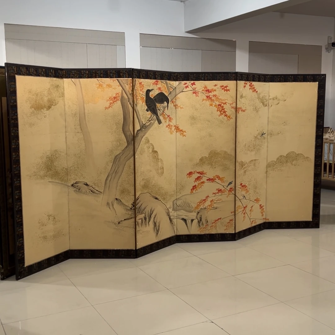 绘画屏风框画茶空间设计