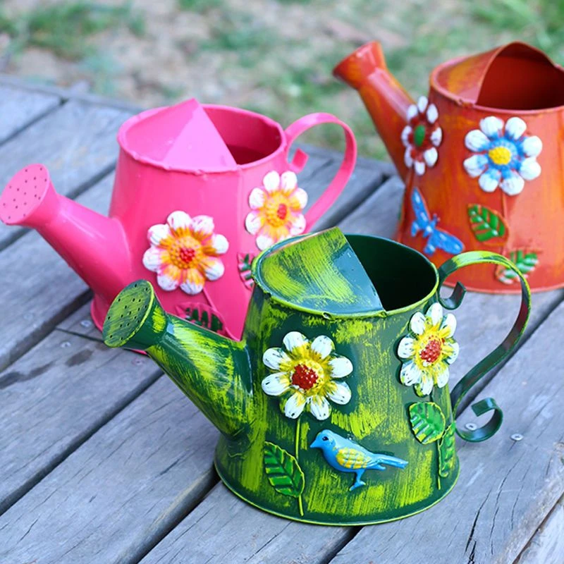 不锈铁皮洒水壶家用短嘴阳台花园浇花浇水壶浇菜淋菜壶花洒桶喷壶