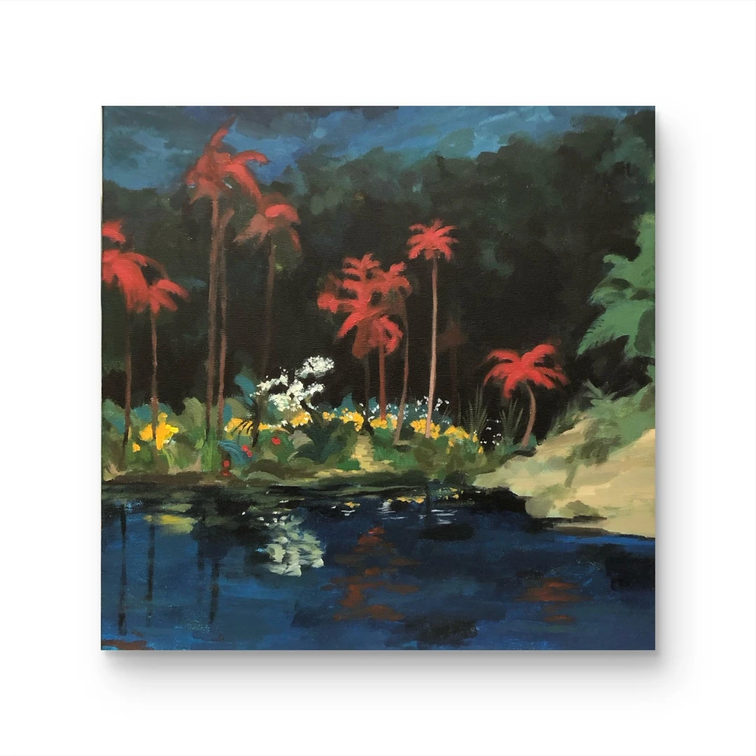 【猩红椰子】原创手绘挂画 “50*50* No.2166