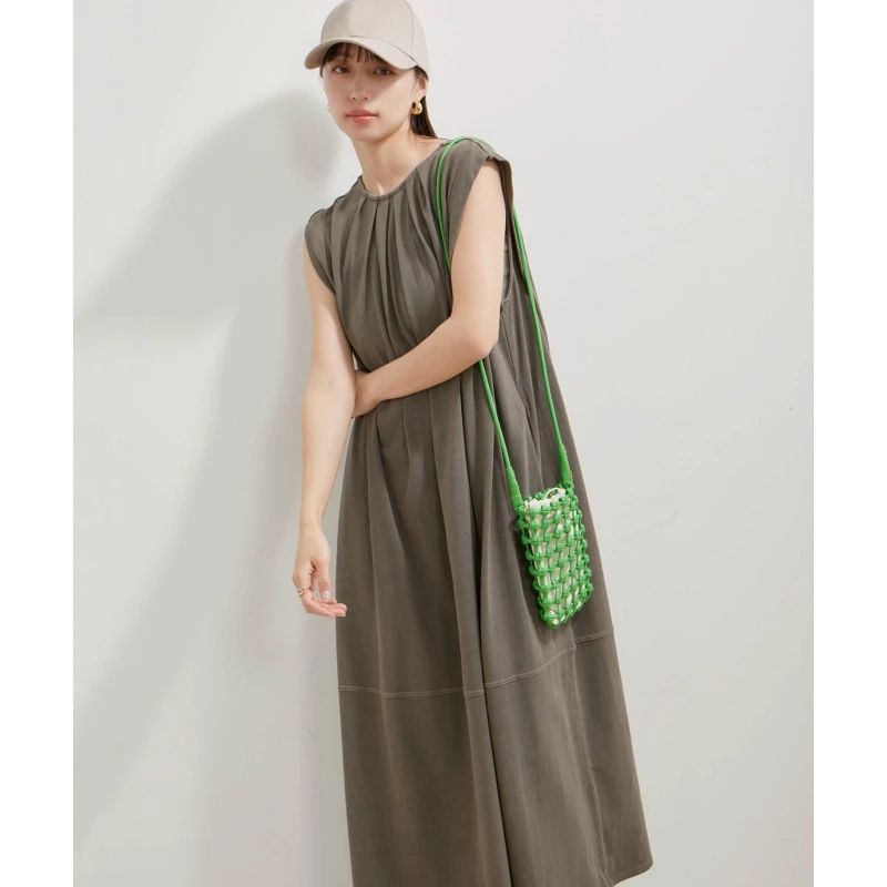 【胖虎家】夏季新款 V 时尚气质百搭休闲显瘦遮肉连衣裙