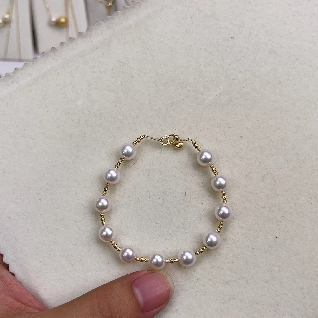 18K金镶嵌手绳海水珍珠