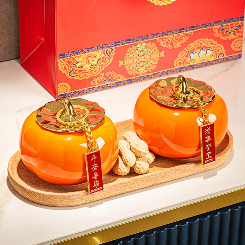 好事花生事事如意柿子摆件搬新家入宅暖房送礼物乔迁之喜新居礼品