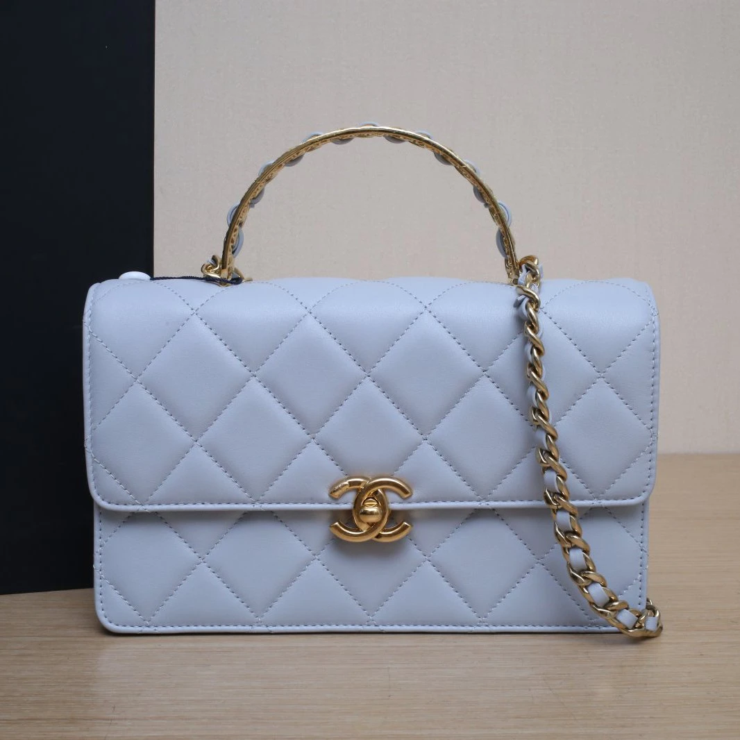 99新 Chanel/香奈儿 【双双满减】 蓝色芯片24P CF口盖包 中号
