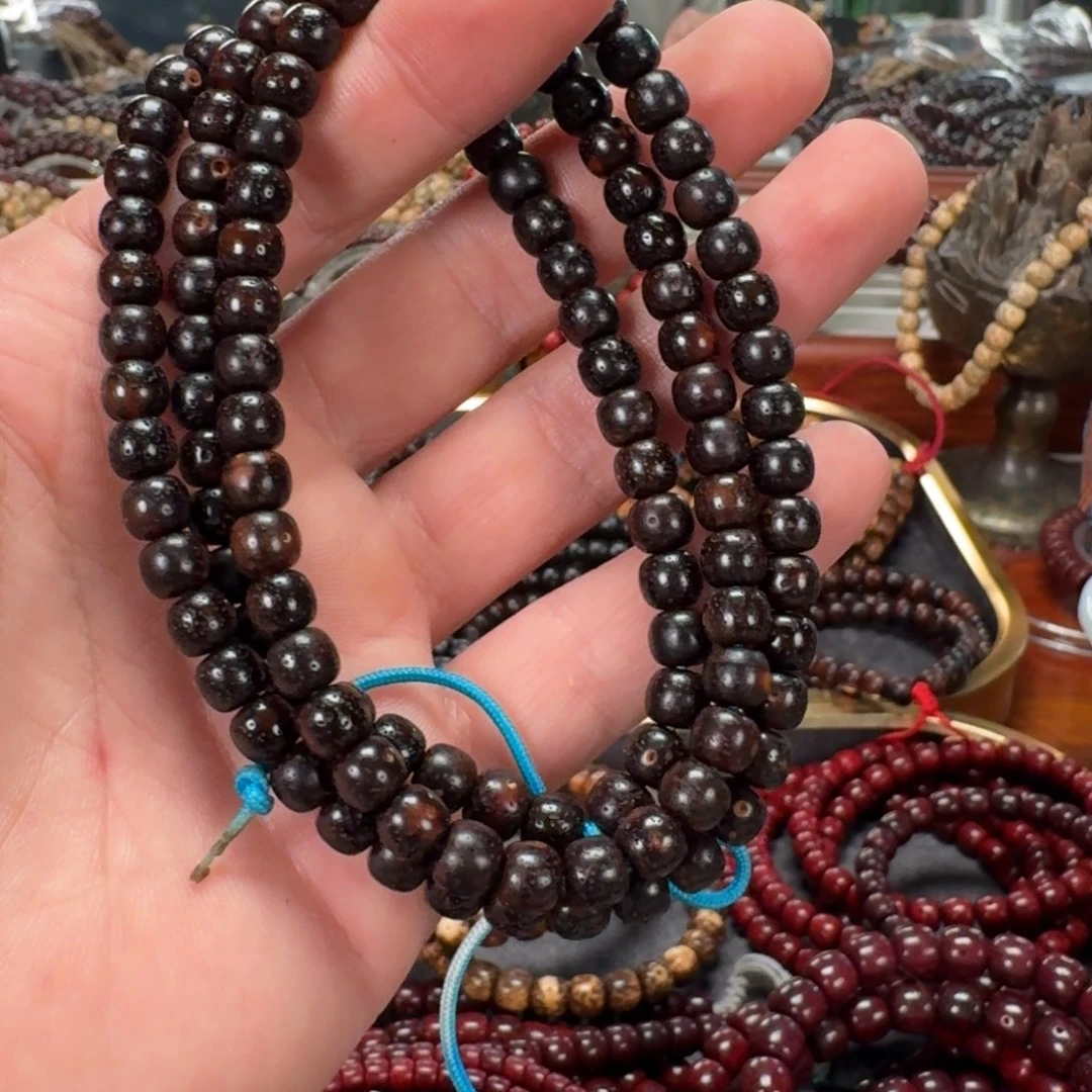 王***星月菩提手串原生态陈化老油料6*7黑金玉化20年
