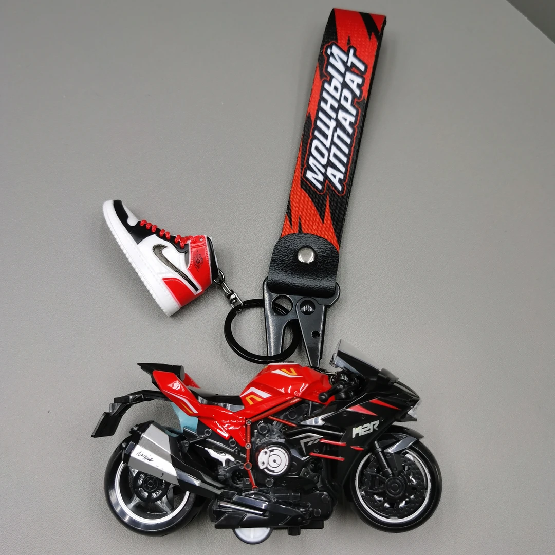 川崎H2R机车模型钥匙扣合金摩托车挂件包挂