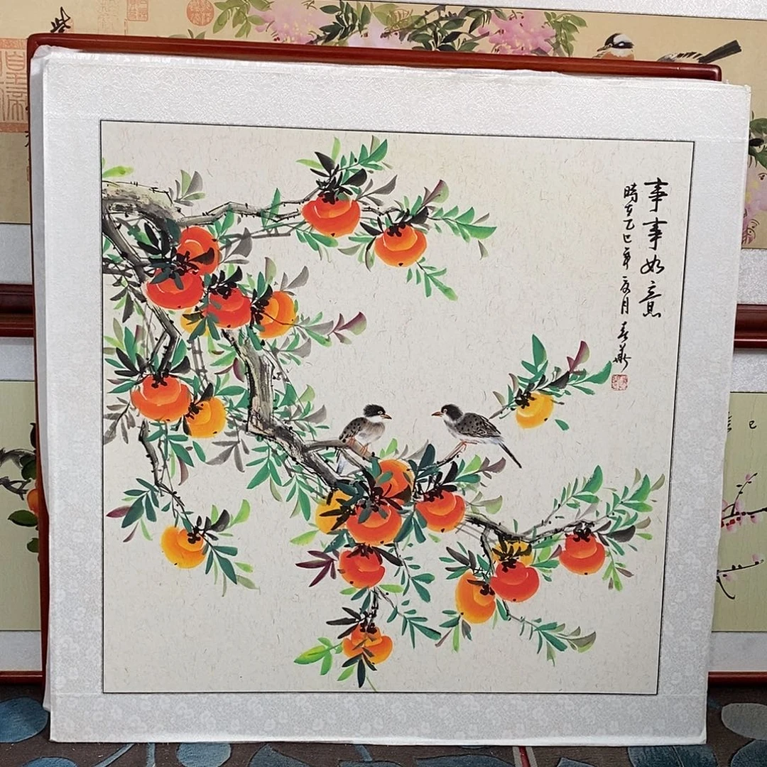 国画带框82厘米手绘