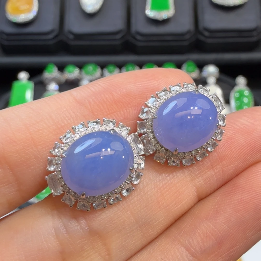 翡翠18K金镶嵌耳饰收到货48小时鉴赏期