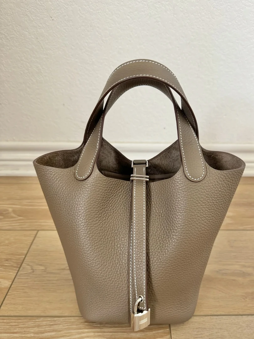 99新 Hermes/爱马仕 爱马仕菜篮子18大象灰