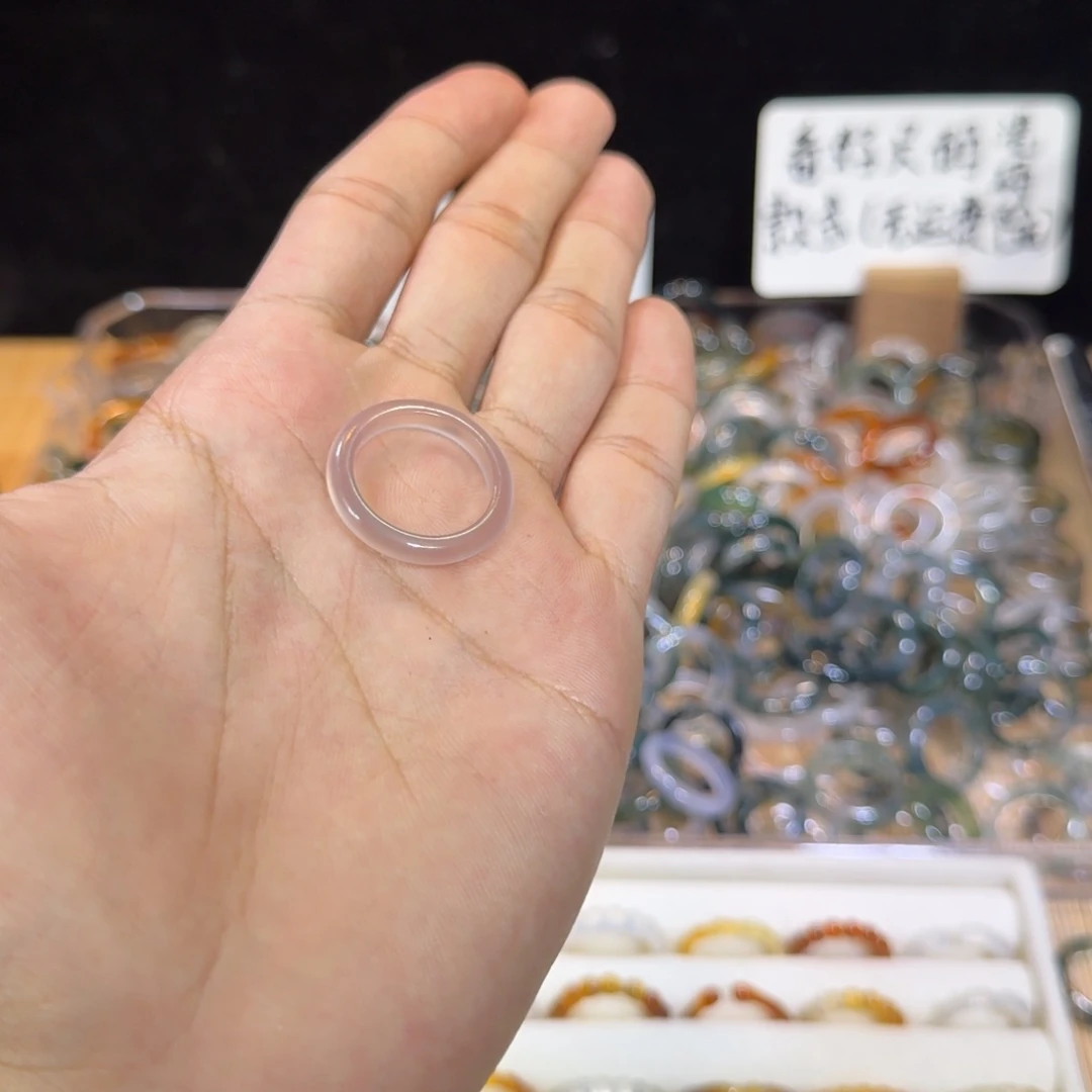 玛瑙/玉髓戒指未镶嵌70号18 圈满9.9包邮有瑕疵