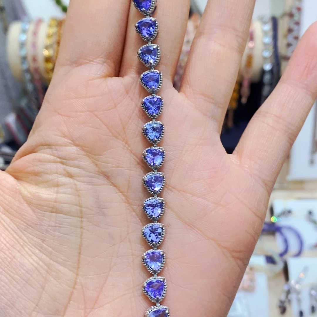 坦桑石手链银S925镶嵌