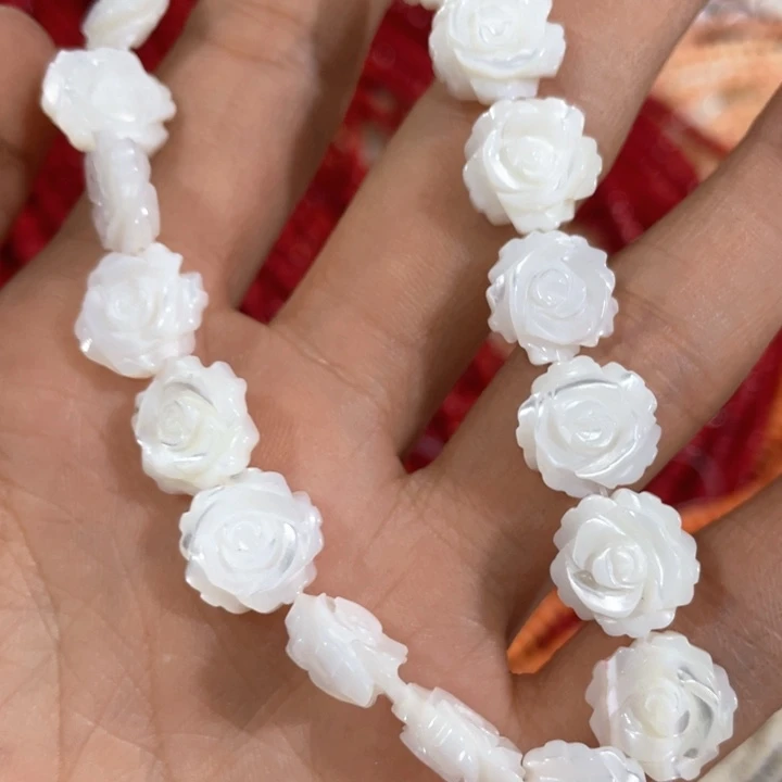 贝壳非金属2颗12mm双面雕刻花