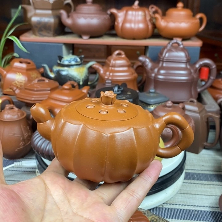 茶壶紫砂莲子260cc原矿朱泥特价