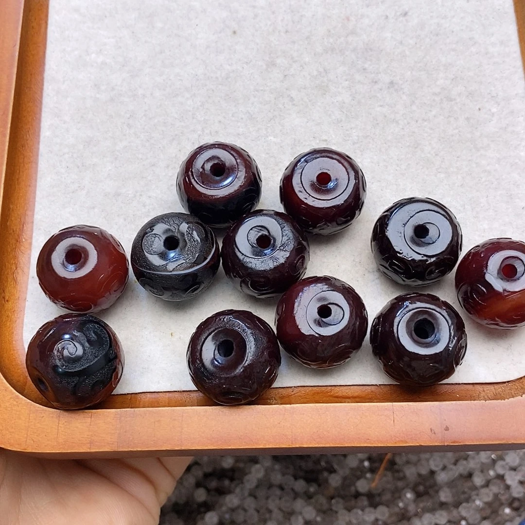 未镶嵌玛瑙/玉髓珠宝半成品算盘两颗装