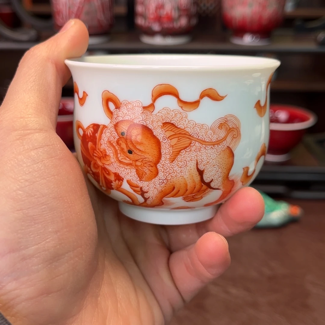 陶杯子景德镇陶东方陶瓷杯子壶盖碗