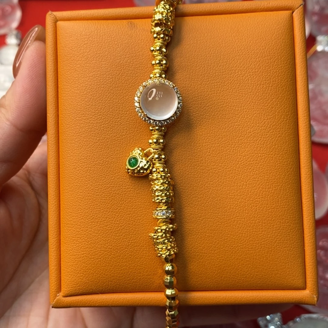 石英质玉合金盘缠手链