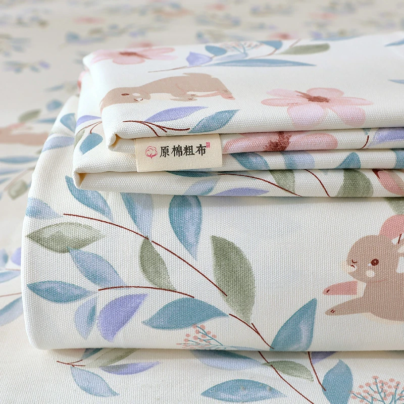 新款纯棉老粗布床单单件100全棉榻榻米棉麻被单宿舍床盖三件套