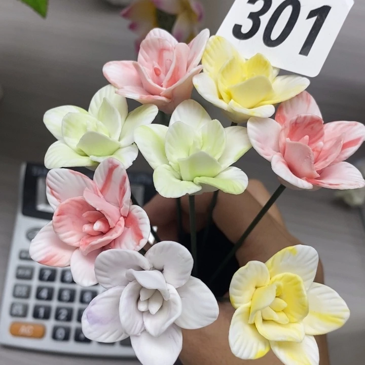 陶瓷陶瓷材料5朵混搭