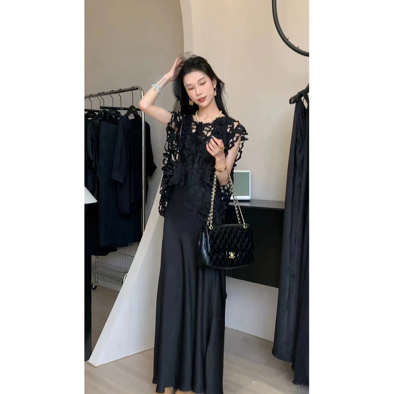 二静子2024韩国 （画里有话）镂空纹理透着满满气质女主两件套73233