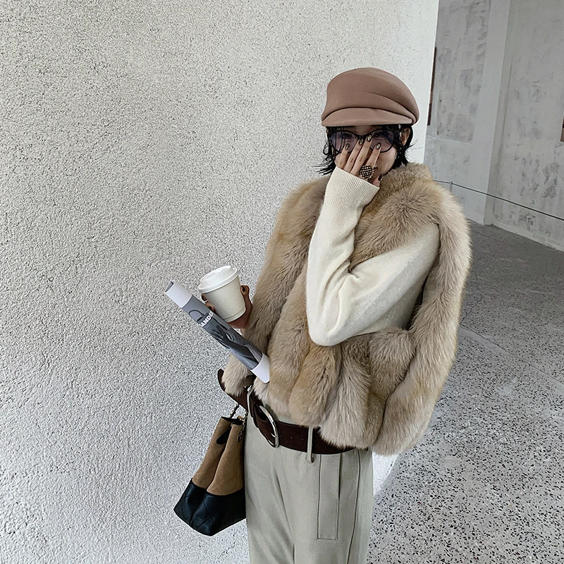 十三粥私服 流影狐裘 芬兰进口SAGA级”100%蓝狐背毛“奢华皮草马甲