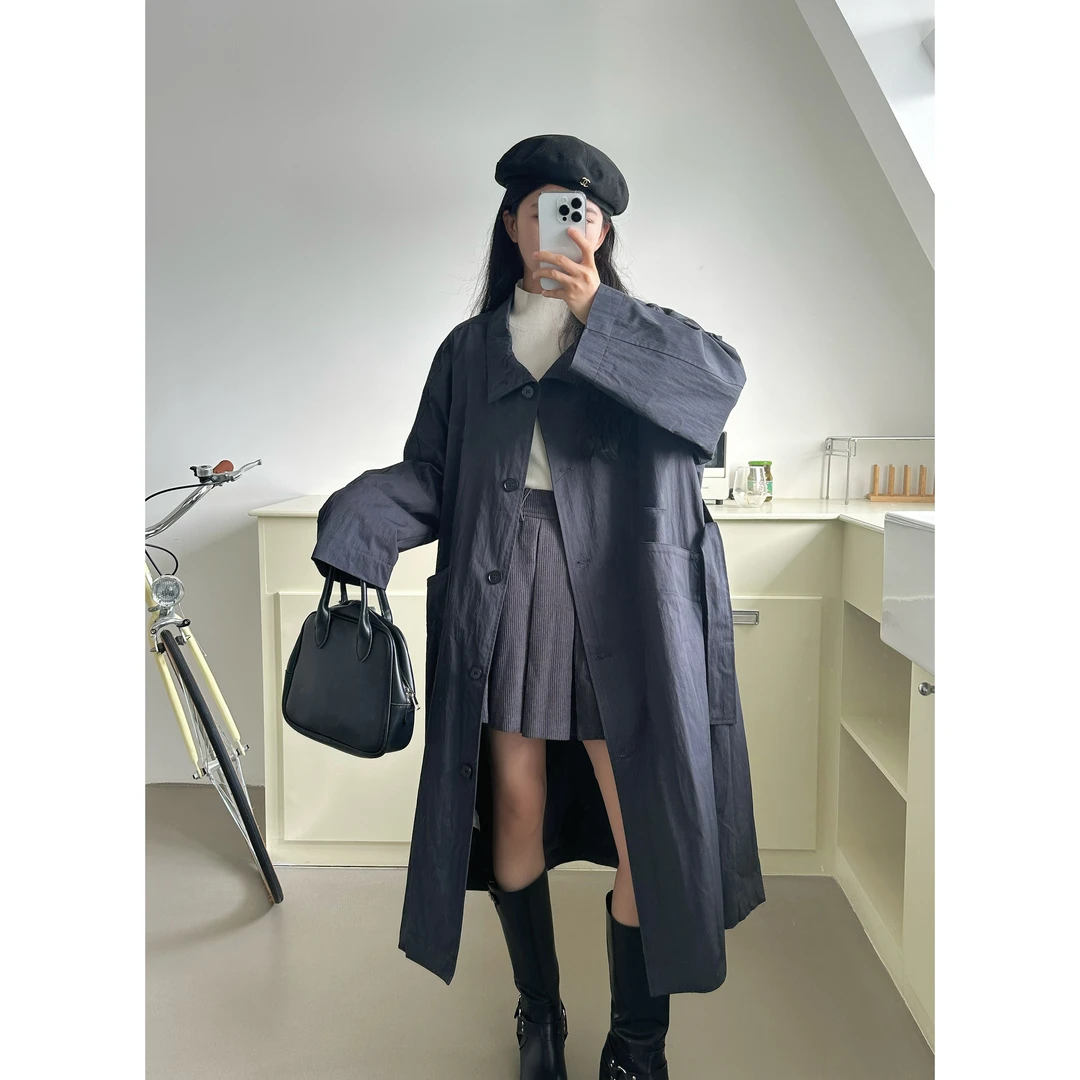 【1.19清清】觅定英伦风气质长款小个子风衣外套WS51166