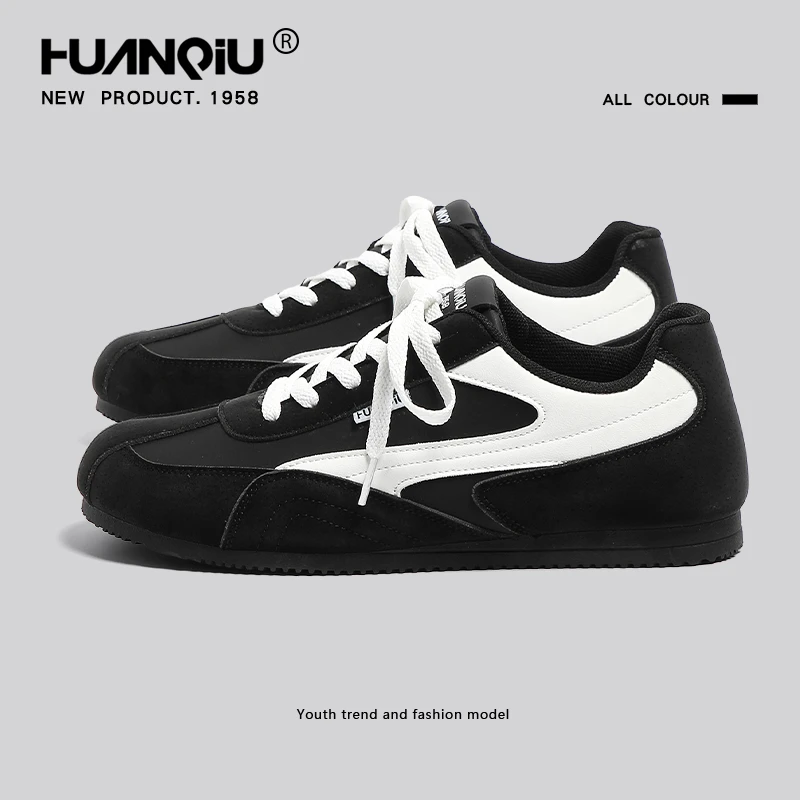 环球复古黑色德训鞋2025秋季新款潮流时尚板鞋子运动休闲黑鞋男款