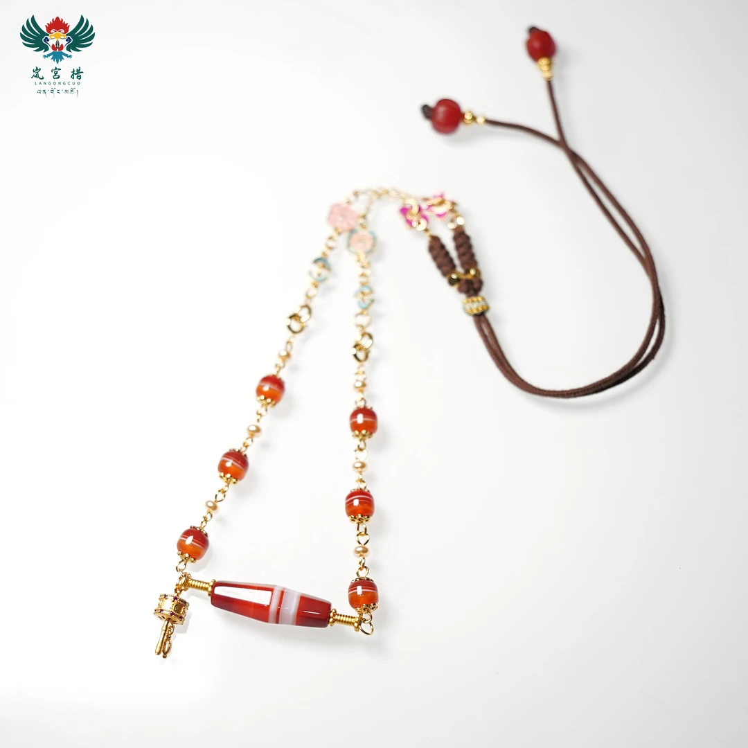 岚宫措｜缠丝天珠项链 G090