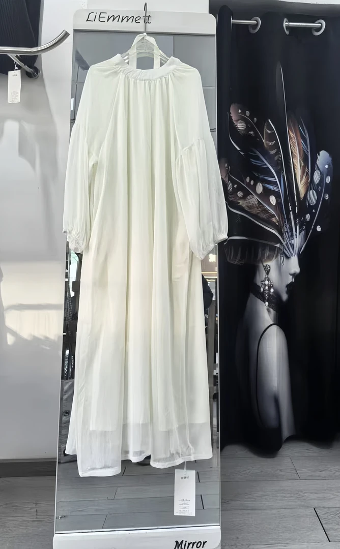 时尚连衣裙四季女装连衣裙复古收腰连衣裙法式连衣裙 - 118# 白色