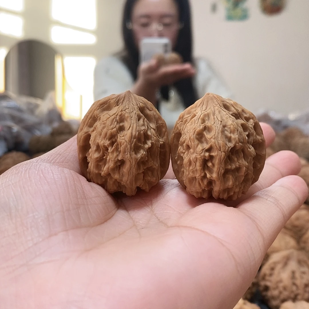 吊坠文玩核桃红雀32+