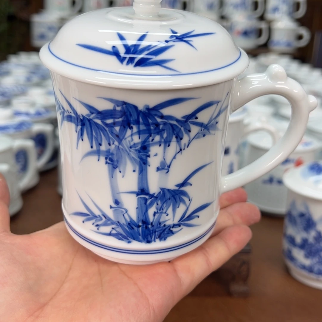蓝***帽微瑕景德镇陶瓷高温瓷